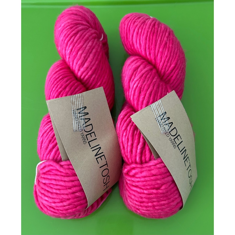 Madelinetosh ASAP Pop Rocks Pink Super Bulky Superwash Merino Wool Yarn 2 Skeins